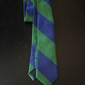 Crewcuts Bold Blue and Green Striped Tie